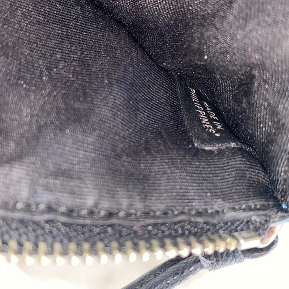 Coach Turquoise Zipper Wallet with Black Rose Pattern. - Picture 8 of 16